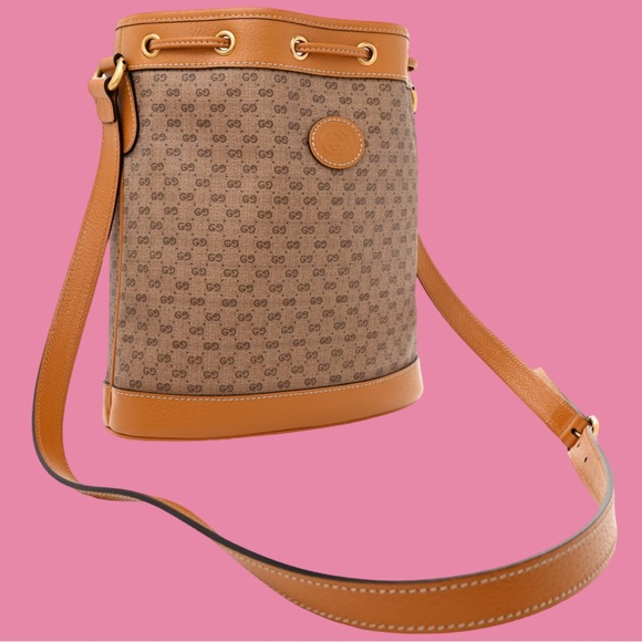 Gucci X DISNEY Mini Vintage GG Supreme Monogram Bucket Bag Beige Vintage Sun Oil - Picture 5 of 11